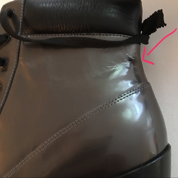 Kenneth Cole Metallic Gray Lace-Up Ankle Boots - Picture 6 of 6